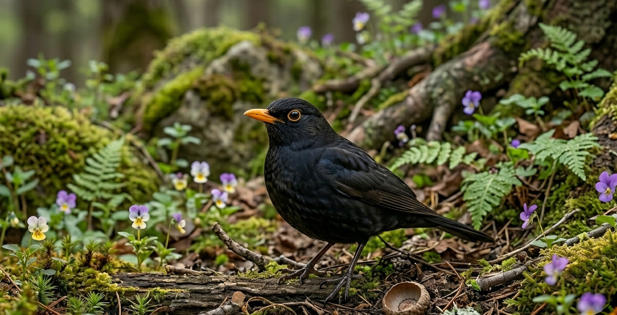 Krafttier Amsel
