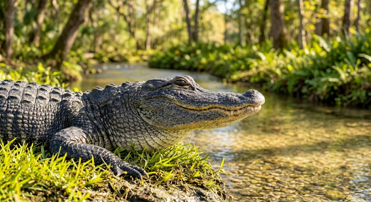 Krafttier Alligator im Wald